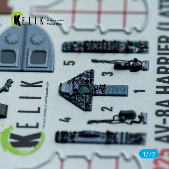 AV-8A Harrier (late) - interior 3D decals for Italeri kit, 1/72 - K...