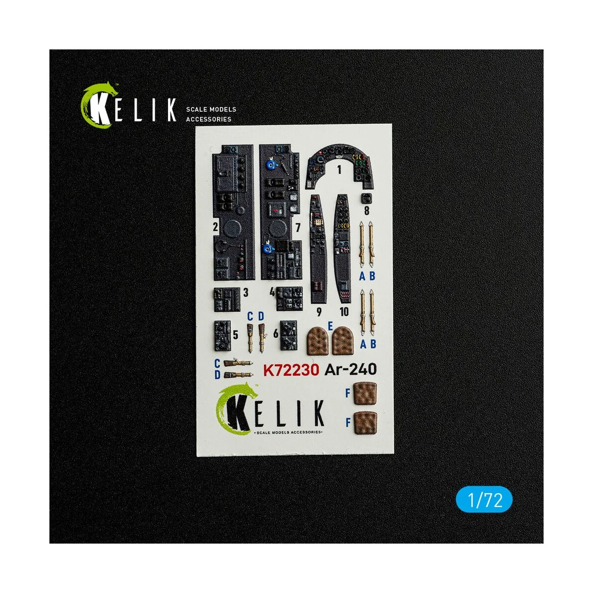 Ar-240 - interior 3D decals for Revell kit, 1/72 - Kelik K72230
