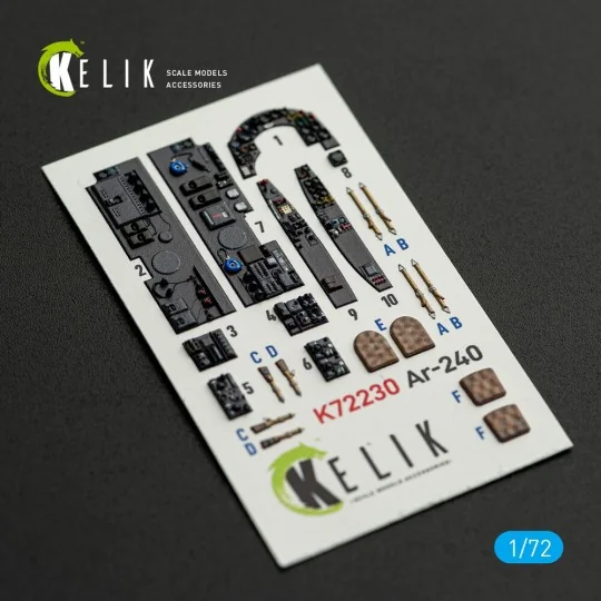 Ar-240 - interior 3D decals for Revell kit, 1/72 - Kelik K72230