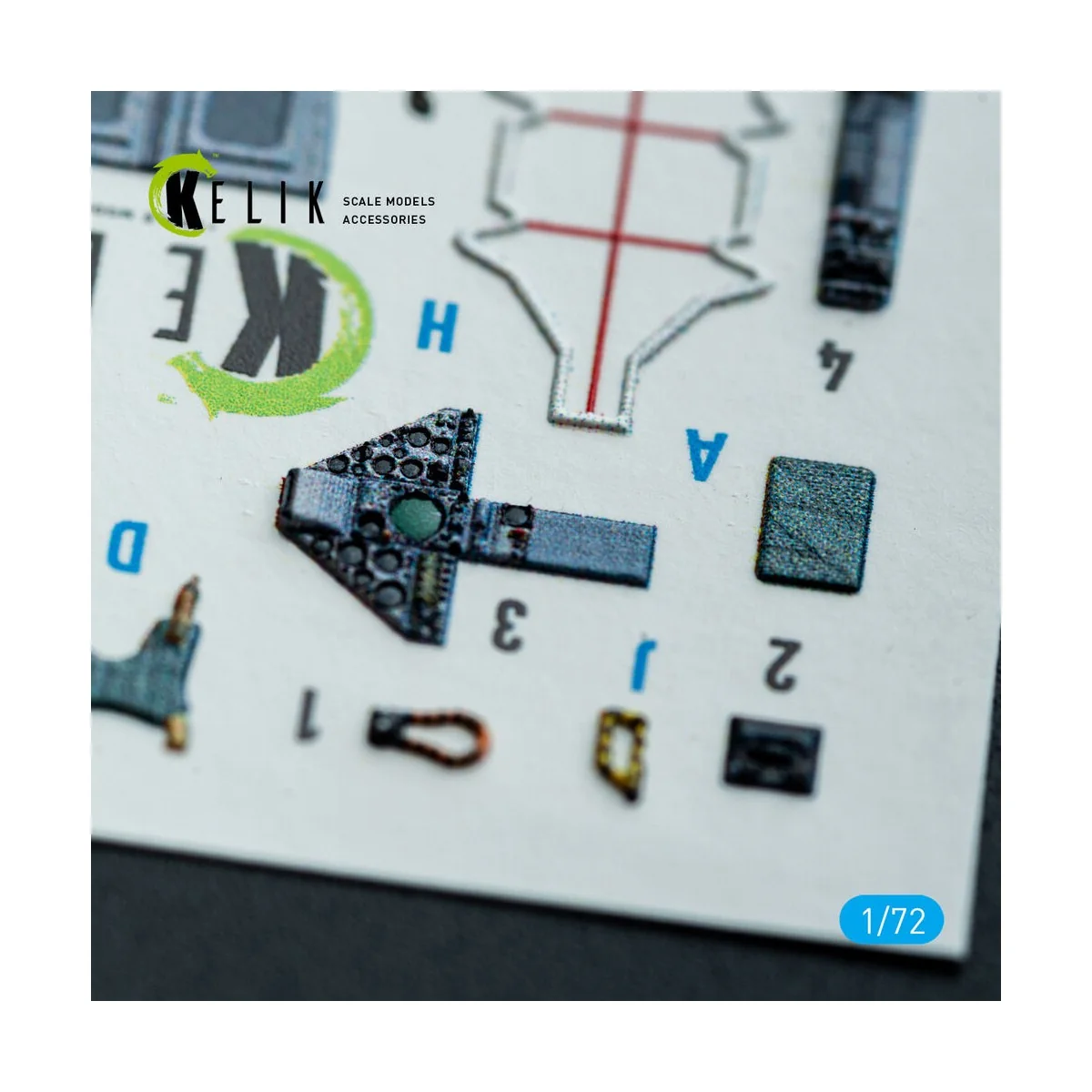 Harrier Gr3 (Late)- interior 3D decals for Italeri kit, 1/72 - Keli...