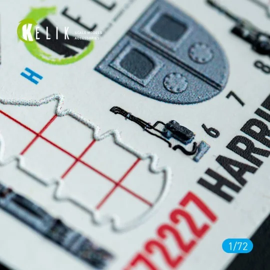 Harrier Gr3 (Late)- interior 3D decals for Italeri kit, 1/72 - Keli...