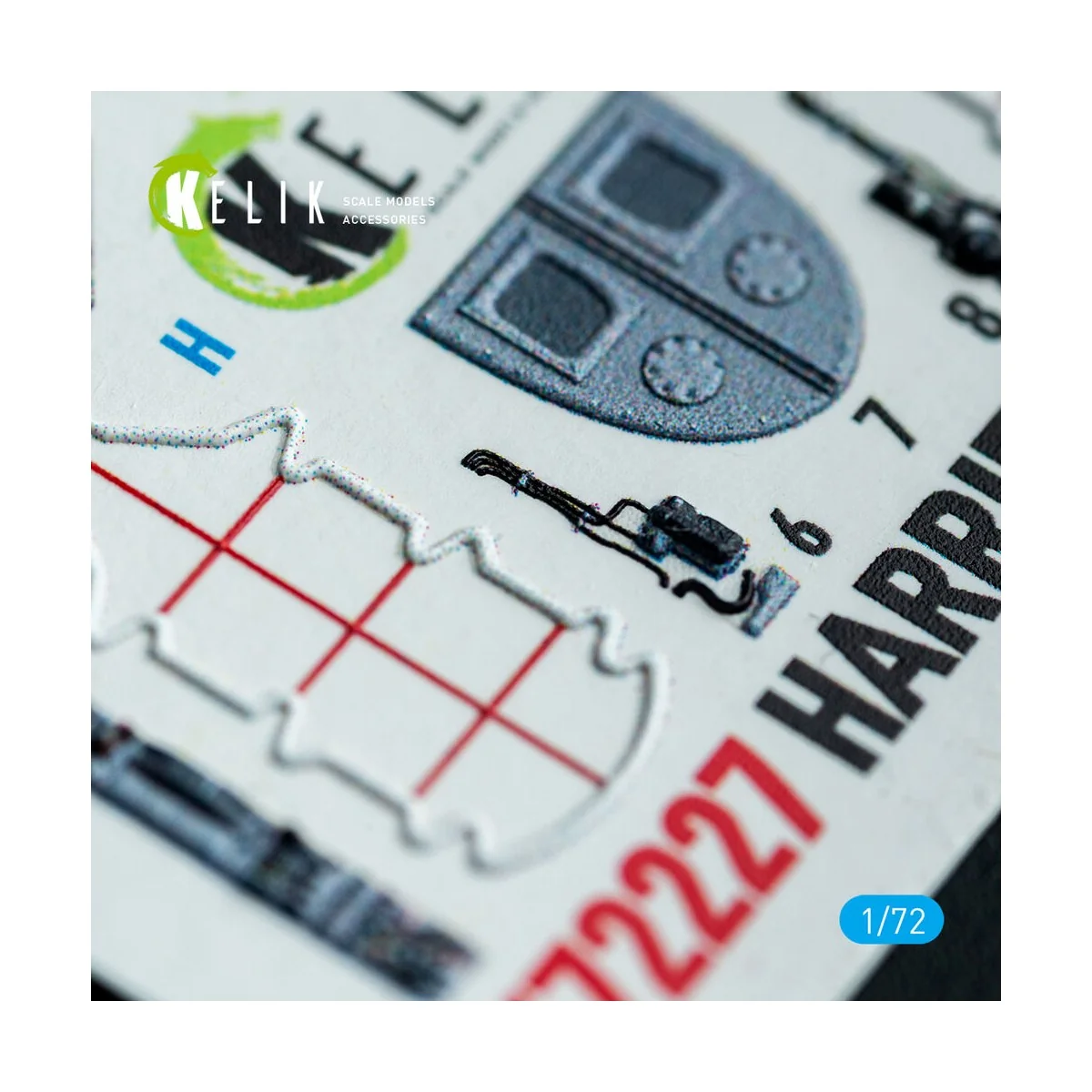 Harrier Gr3 (Late)- interior 3D decals for Italeri kit, 1/72 - Keli...