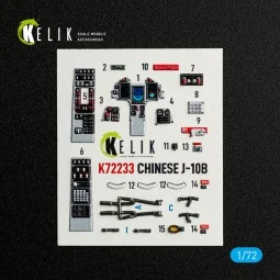 Chinese J-10B - interior 3D decals for Trumpeter kit, 1/72 - Kelik ...