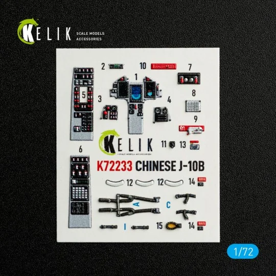 Chinese J-10B - interior 3D decals for Trumpeter kit, 1/72 - Kelik ...