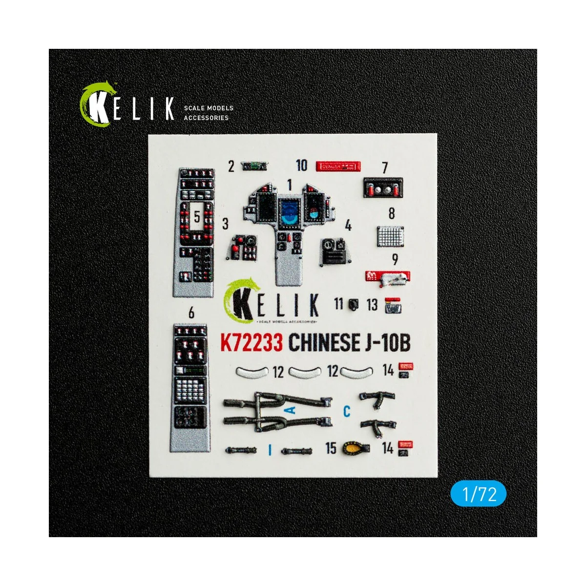 Chinese J-10B - interior 3D decals for Trumpeter kit, 1/72 - Kelik ...