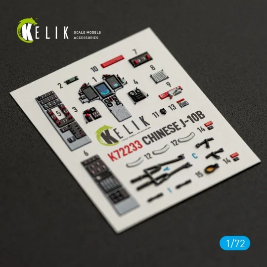 Chinese J-10B - interior 3D decals for Trumpeter kit, 1/72 - Kelik ...