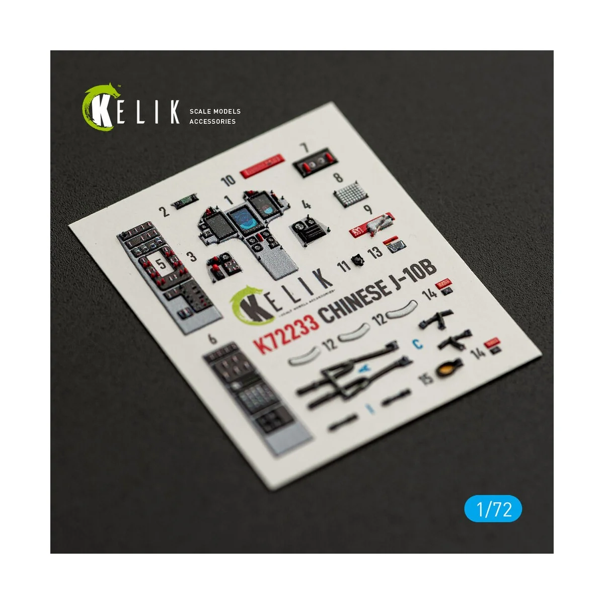 Chinese J-10B - interior 3D decals for Trumpeter kit, 1/72 - Kelik ...