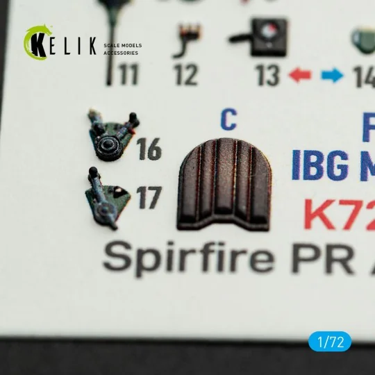 Spitfire PR A/B/E Types - interior 3D decals for IBG Models kit, 1/...
