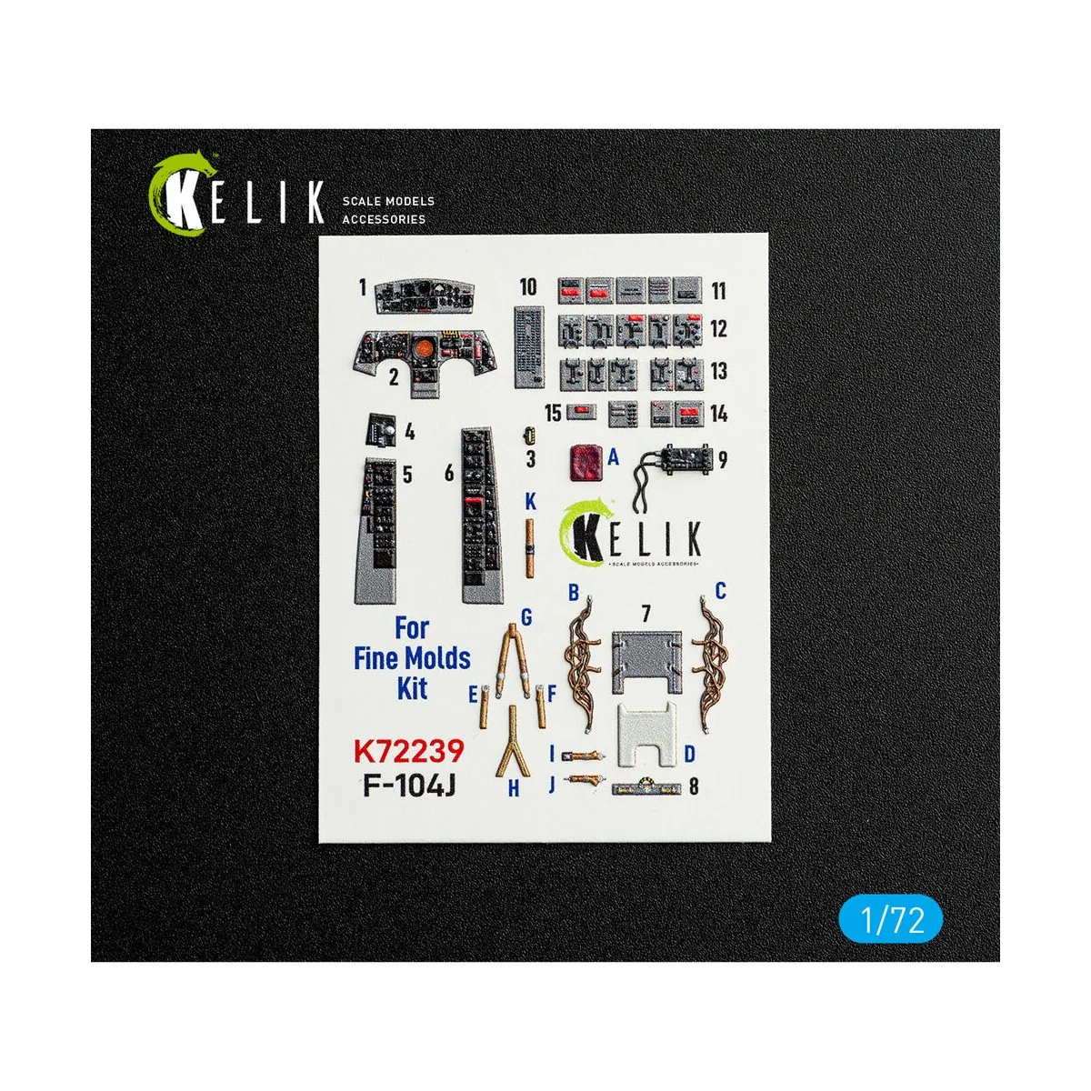 F-104J - interior 3D decals for Fine Molds kit, 1/72 - Kelik K72239