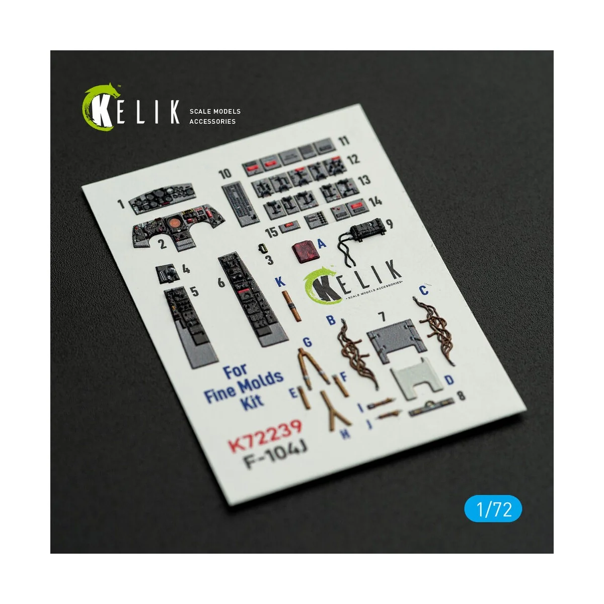F-104J - interior 3D decals for Fine Molds kit, 1/72 - Kelik K72239