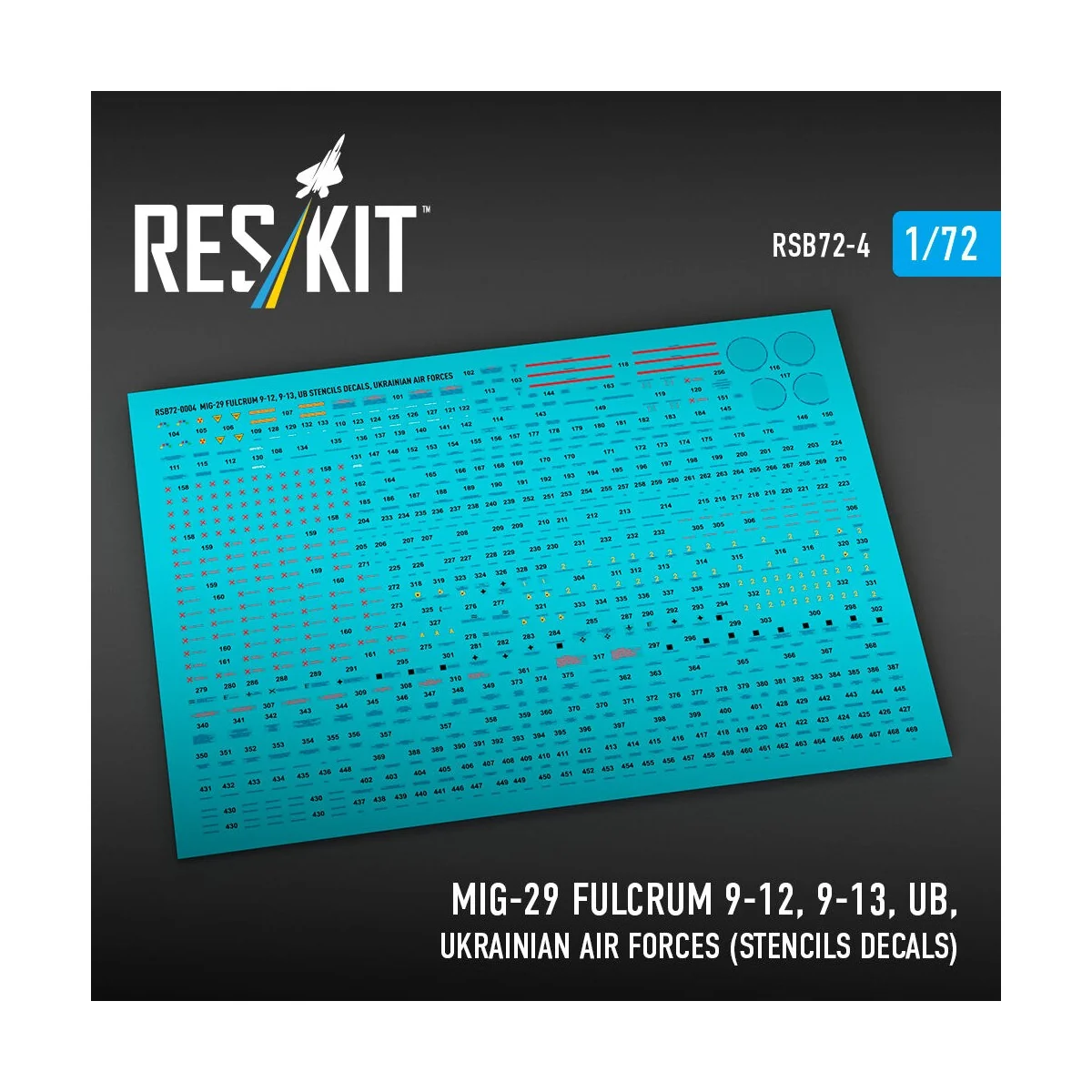 MiG-29 Fulcrum 9-12, 9-13, UB, Ukrainian Air Forces (Stencils Decal...