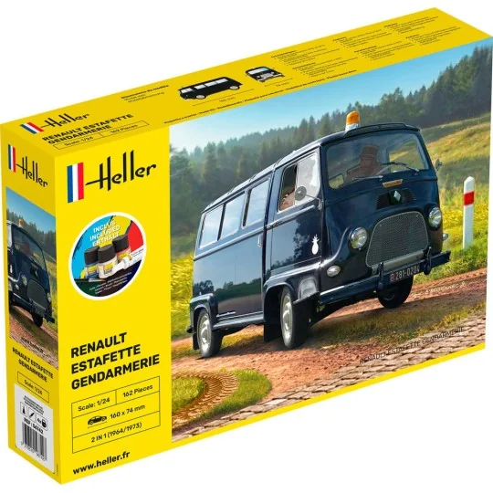 STARTER KIT Renault Estafette Gendarmerie, 1/24 - Heller 56742