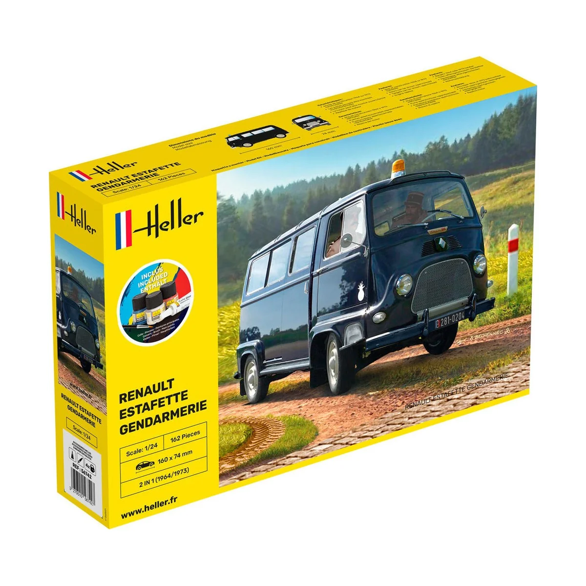 STARTER KIT Renault Estafette Gendarmerie, 1/24 - Heller 56742