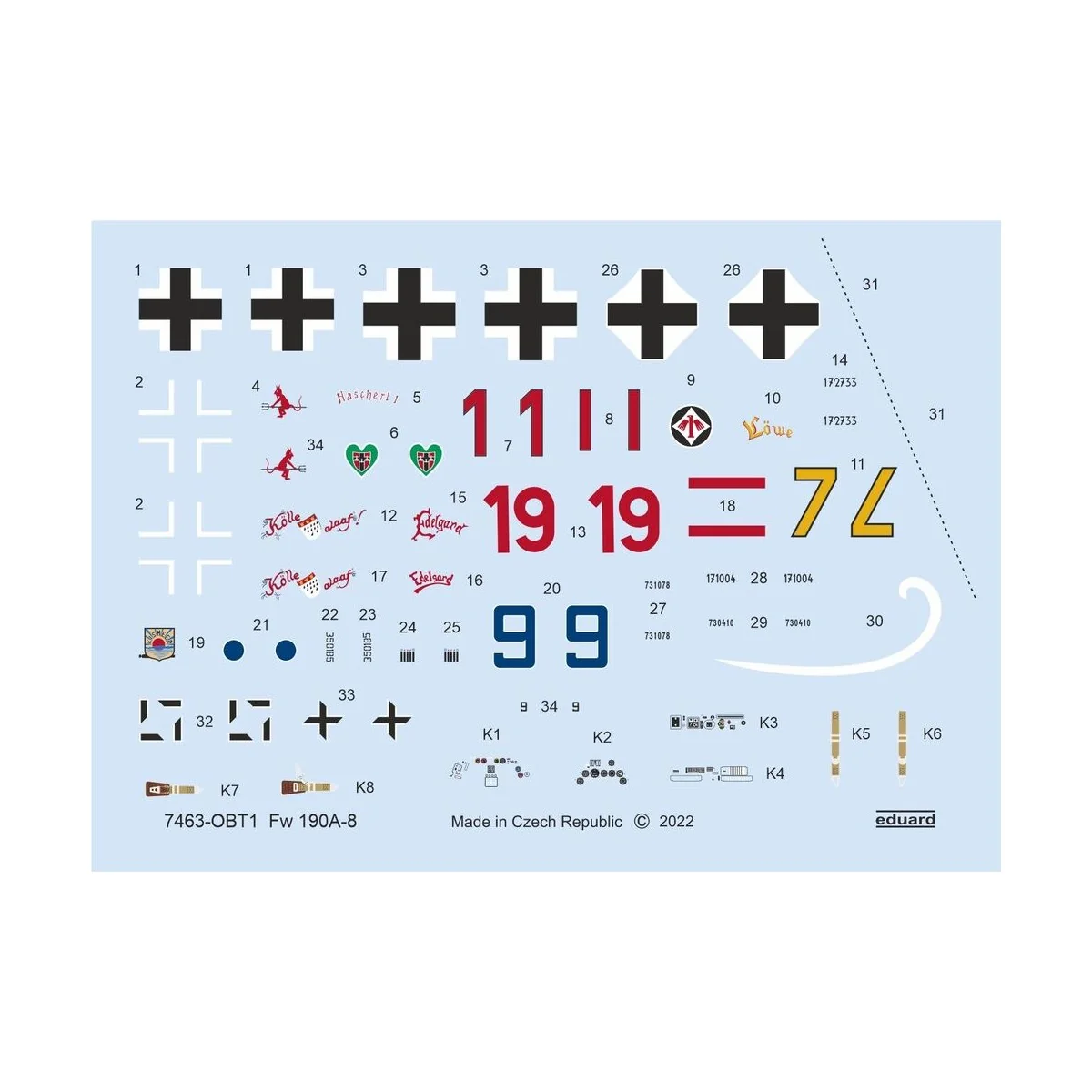 Fw 190A-8 standard wings 1/72 - Eduard Plastic Kits 7463