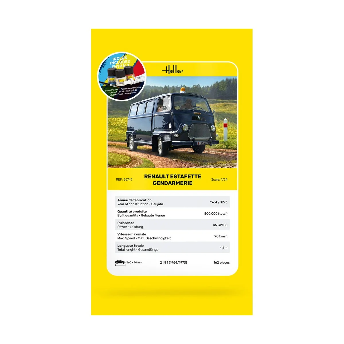 STARTER KIT Renault Estafette Gendarmerie, 1/24 - Heller 56742