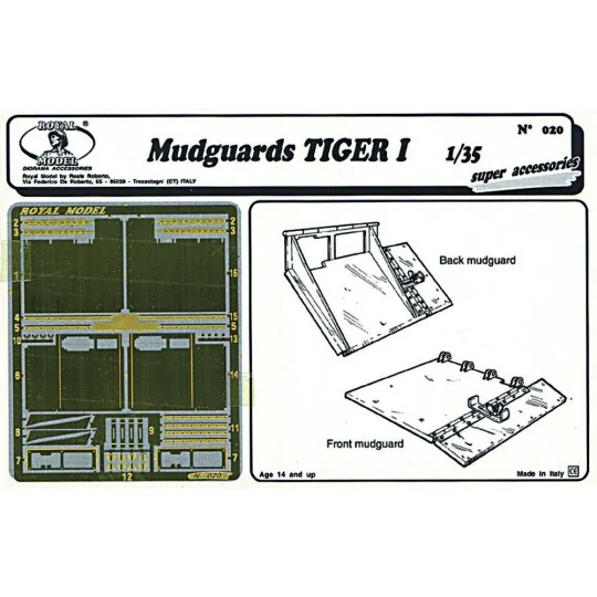 Tiger I mudguards, 1/35 - Royal Model RM020