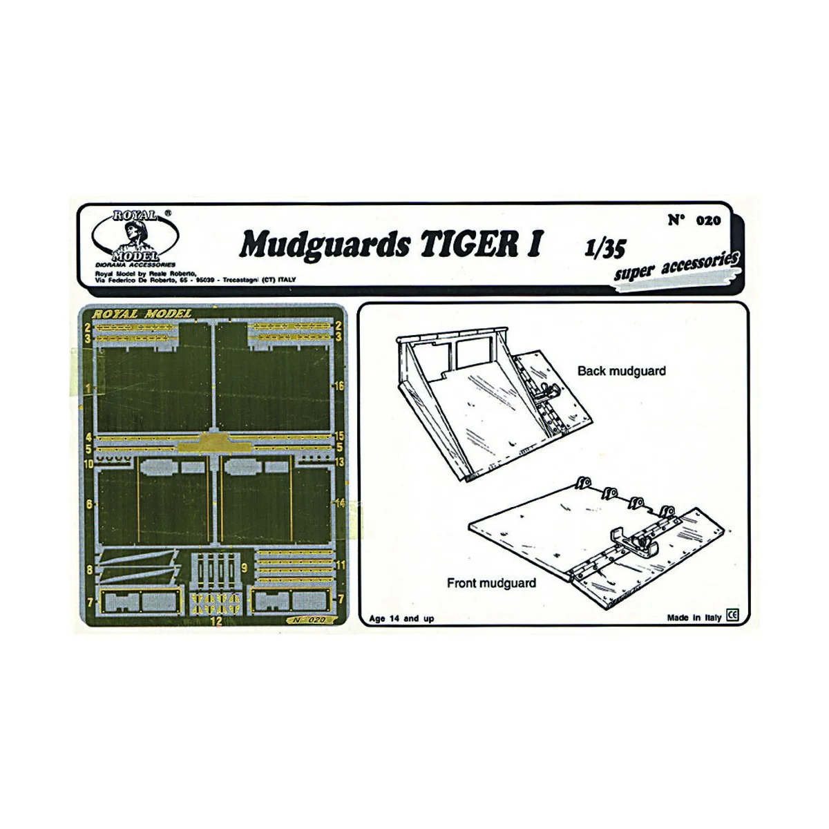 Tiger I mudguards, 1/35 - Royal Model RM020