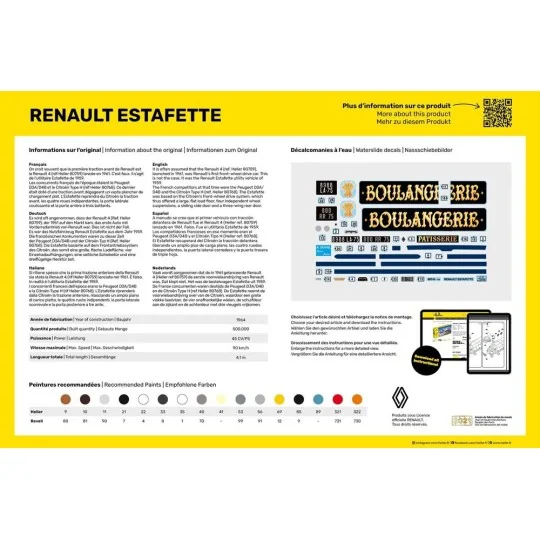 STARTER KIT Renault Estafette, 1/24 - Heller 56743