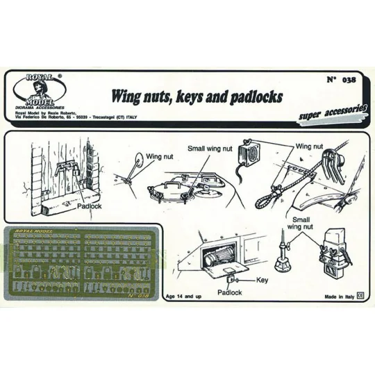 Wing nuts, keys and padlock, 1/35 - Royal Model RM038