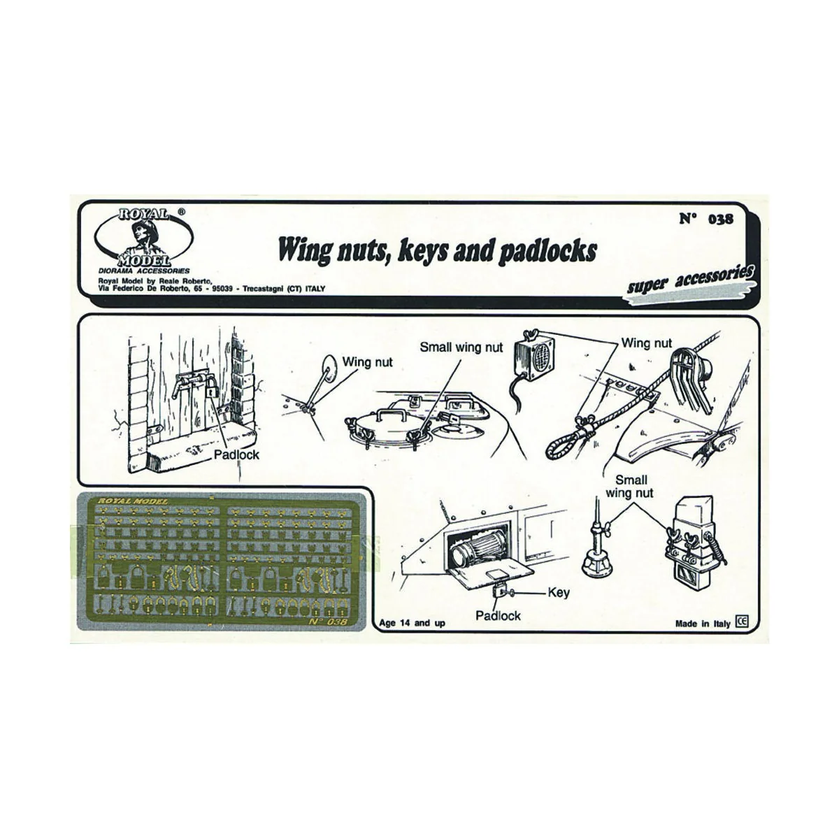 Wing nuts, keys and padlock - Royal Model RM038