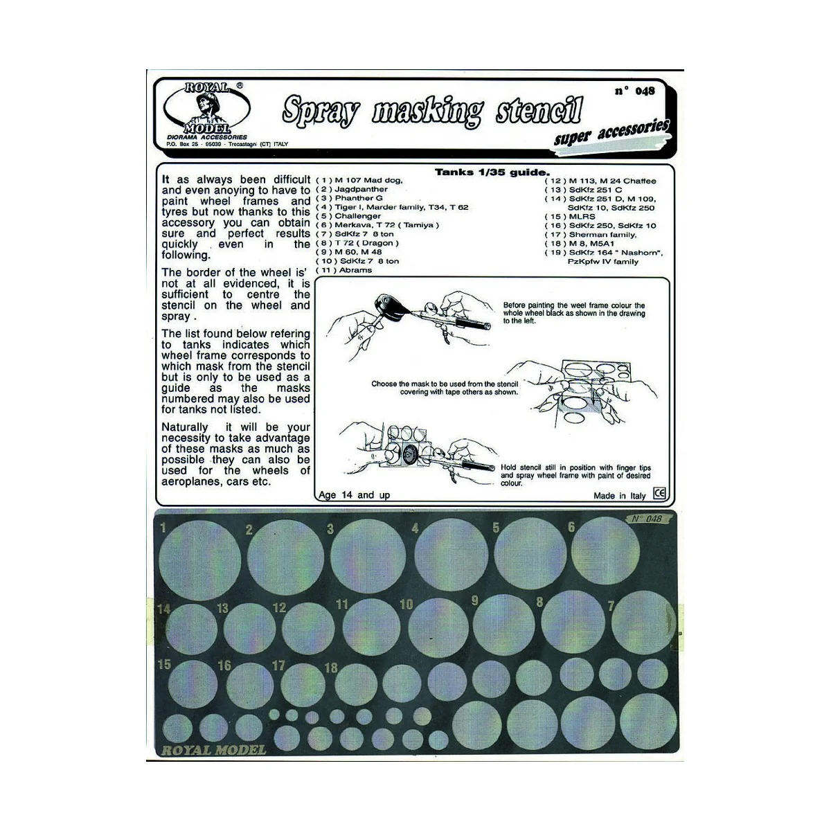 Spray masking stencil, 1/35 - Royal Model RM048