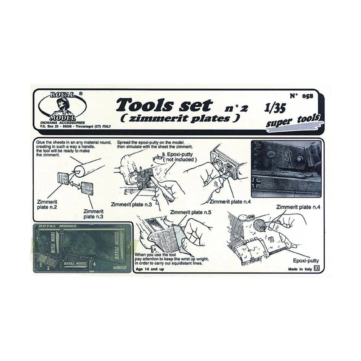 Tool set n. 2 for zimmerit application - Royal Model RM058