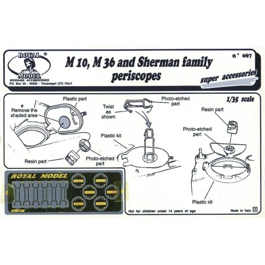 Sherman family periscopes, 1/35 - Royal Model RM067