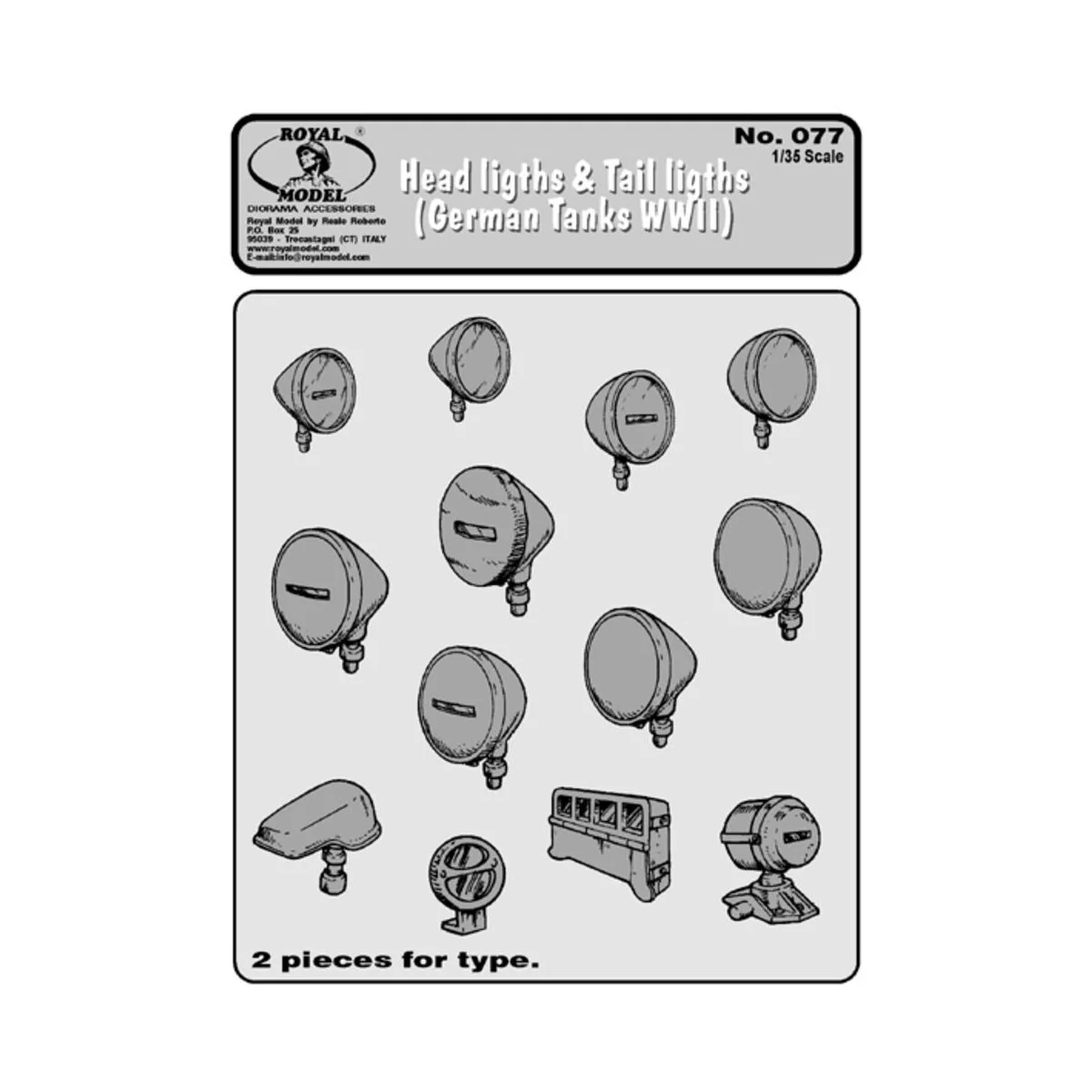Head lights-tails light (German tanks) - Royal Model RM077