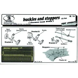 Buckles and stoppers German tank, 1/35 - Royal Model RM114