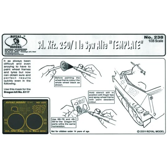 Sd.Kfz. 250/1 le Spw Alte TEPMPLATE, 1/35 - Royal Model RM238