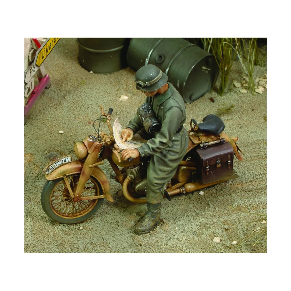 DKW German Motorcycle rider-WWII - Royal Model RM266