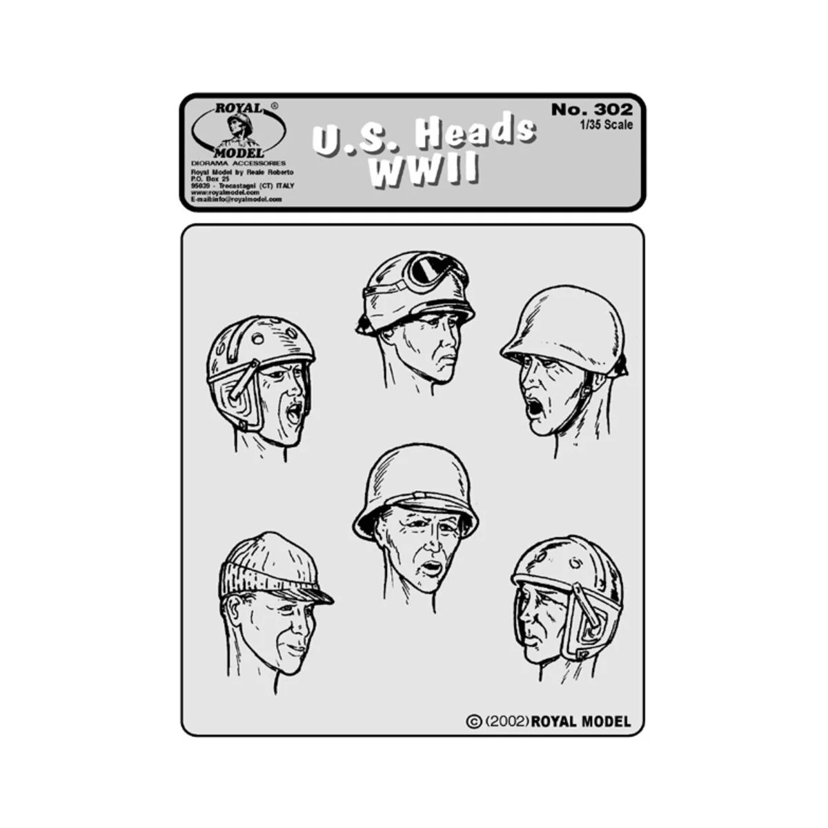 U.S. Heads WWII, 1/35 - Royal Model RM302