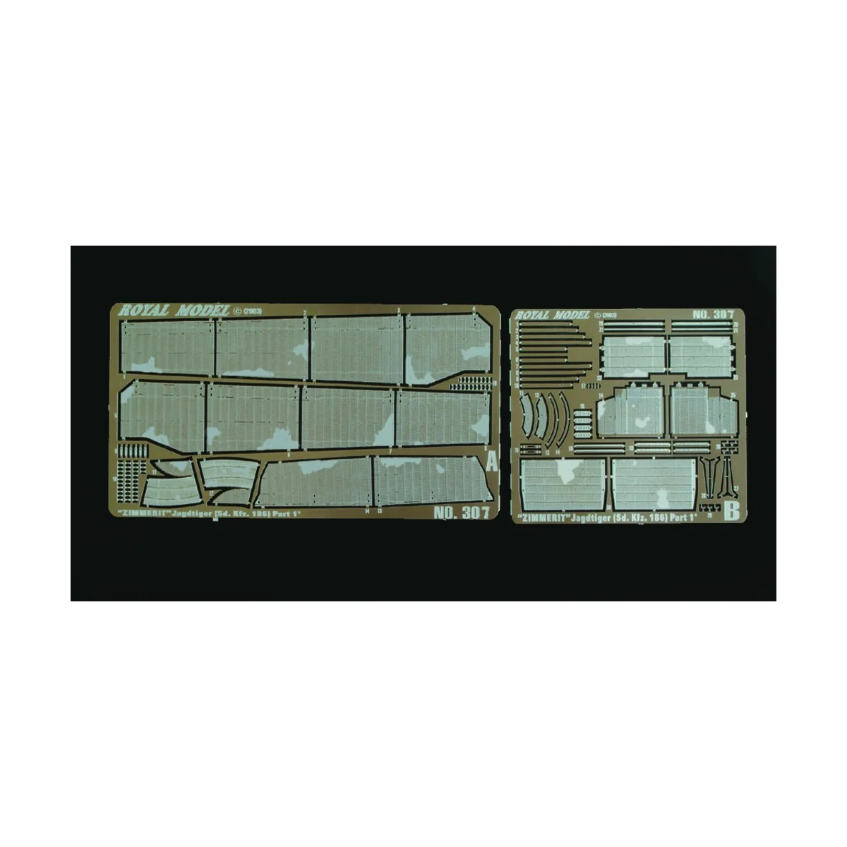 Scraped Zimmerit Jagdtiger Part 1 (for Dragon kit) - Royal Model RM307