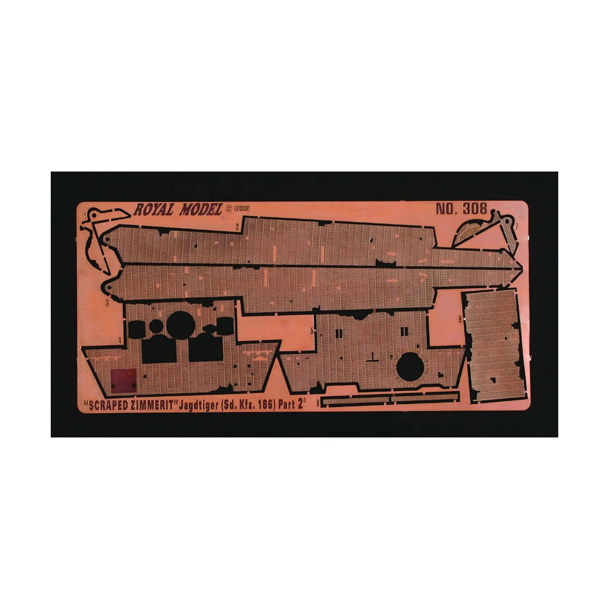 Scraped Zimmerit Jagdtiger Part 2 (for Dragon kit) - Royal Model RM308