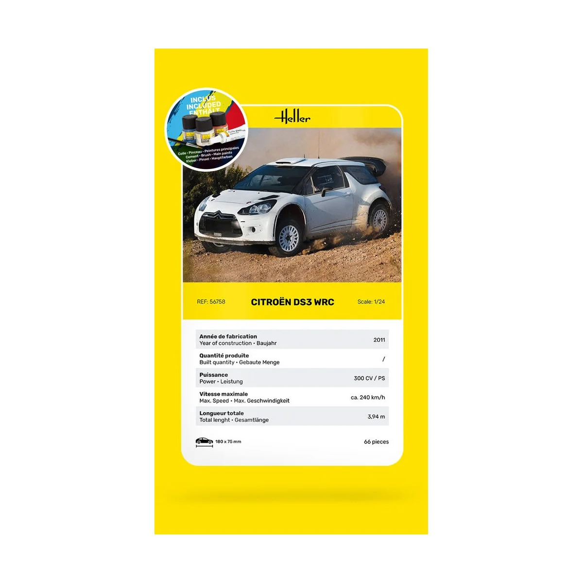 STARTER KIT Citroen DS3 WRC - Heller 56758