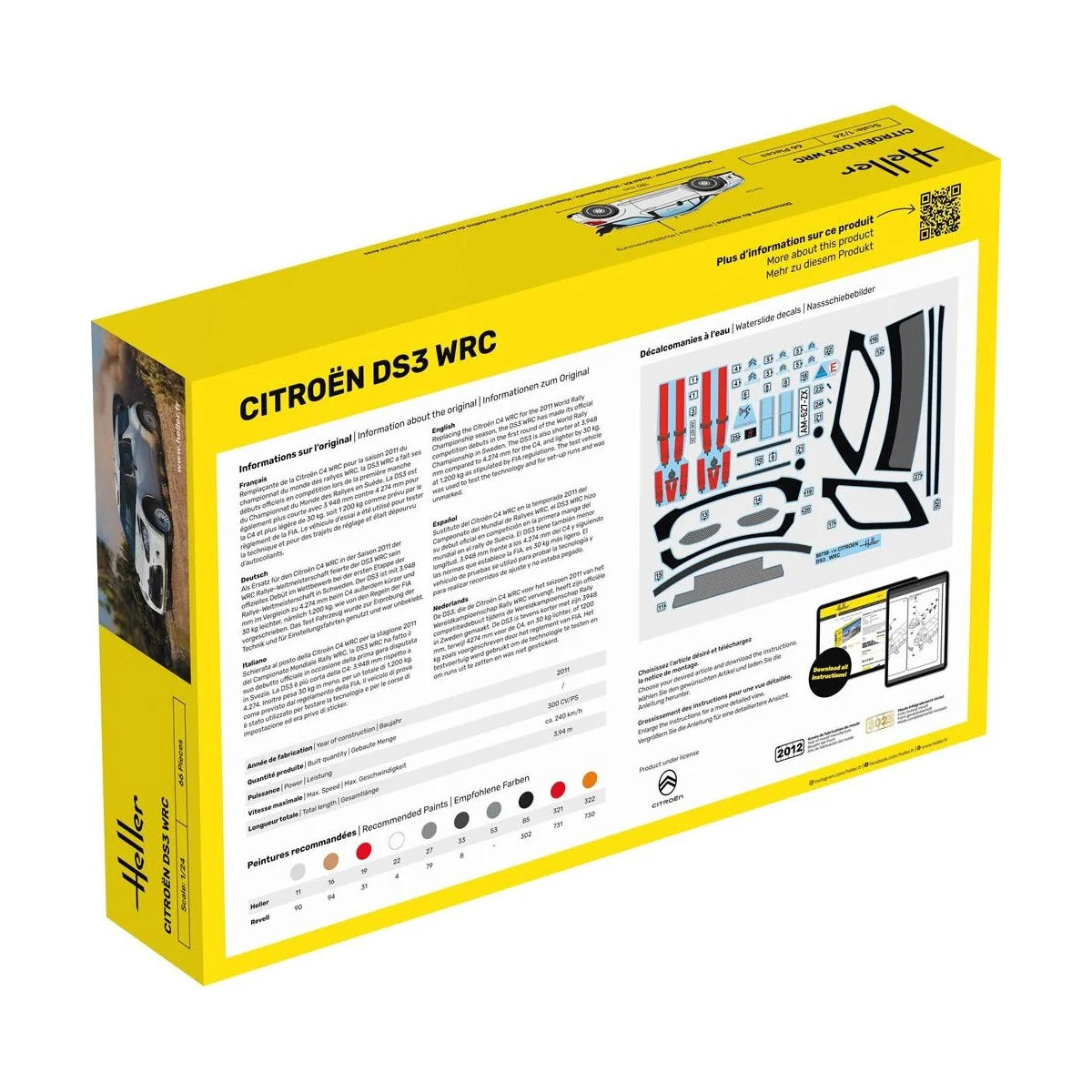 STARTER KIT Citroen DS3 WRC, 1/24 - Heller 56758 STARTER KIT Citroen DS3 WRC, 1/24 - Heller 56758