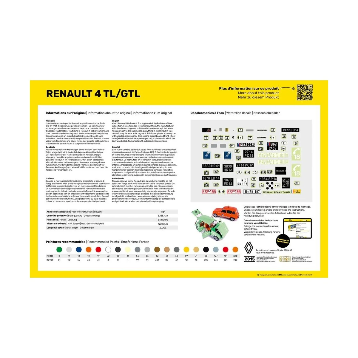 STARTER KIT Renault 4TL/GTL, 1/24 - Heller 56759 STARTER KIT Renault 4TL/GTL, 1/24 - Heller 56759