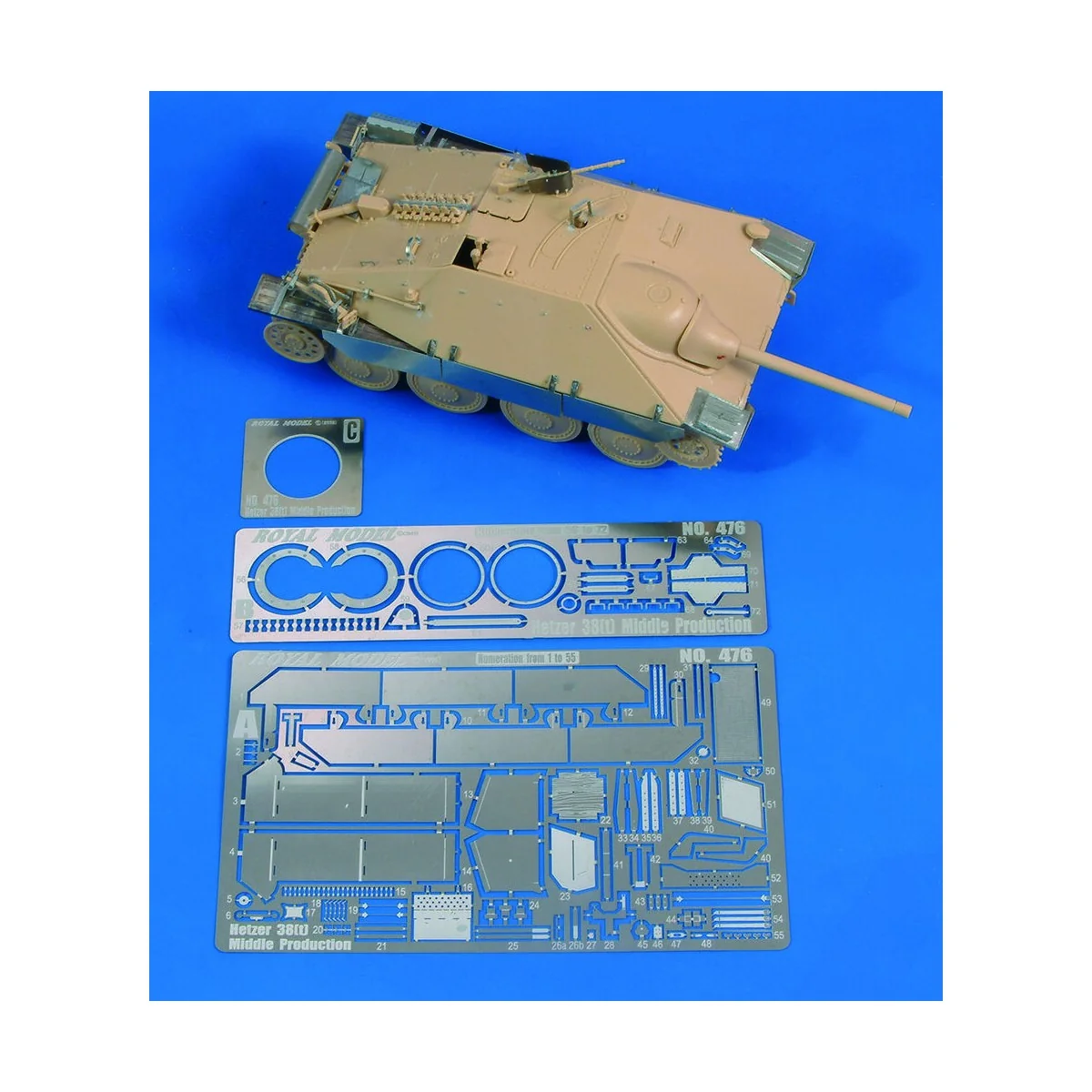 Hetzer 38t Middle Prod. (for Tamiya kit), 1/48 - Royal Model RM476