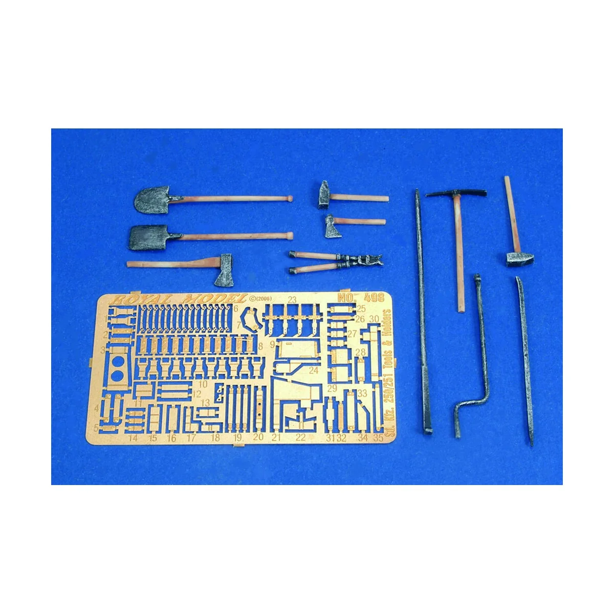 SD. Kfz. 250/251 Tool & Holder Set-WWII, 1/35 - Royal Model RM498