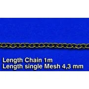 Metal Chain (G) Length single Mesh 4,3 mm - Royal Model RM522