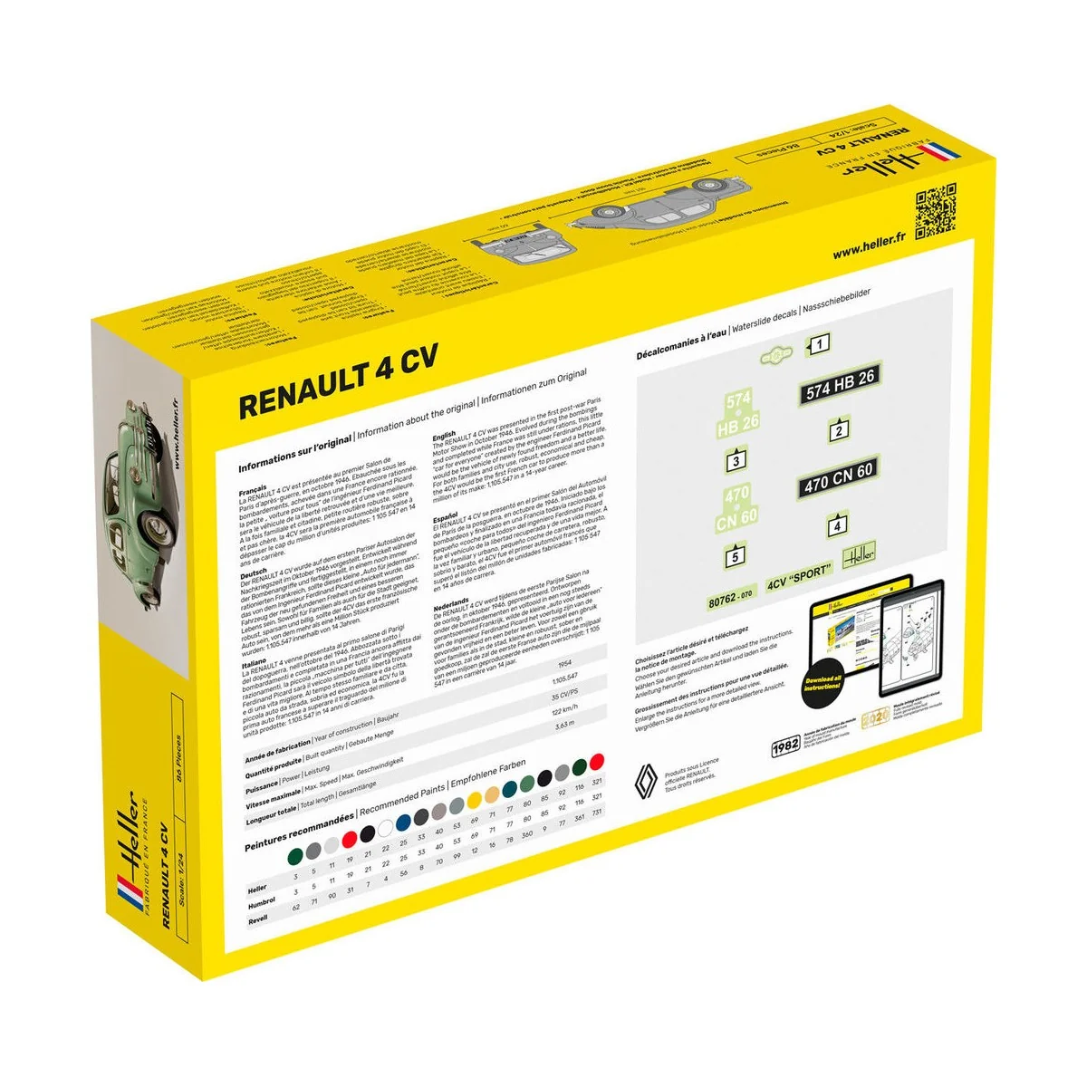 STARTER KIT Renault 4 CV, 1/24 - Heller 56762 STARTER KIT Renault 4 CV, 1/24 - Heller 56762
