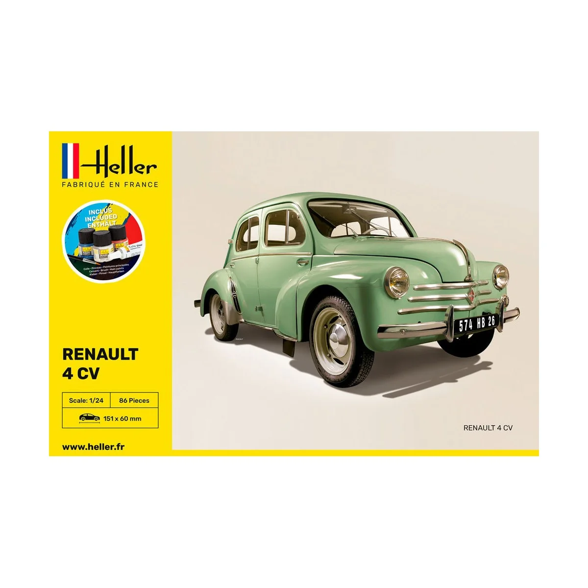 STARTER KIT Renault 4 CV, 1/24 - Heller 56762 STARTER KIT Renault 4 CV, 1/24 - Heller 56762