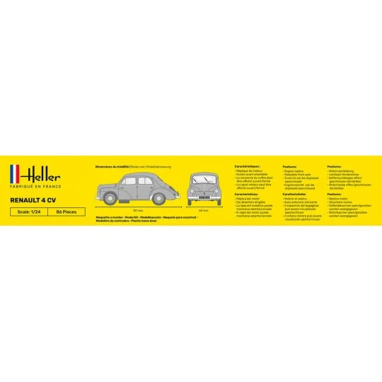 STARTER KIT Renault 4 CV, 1/24 - Heller 56762 STARTER KIT Renault 4 CV, 1/24 - Heller 56762