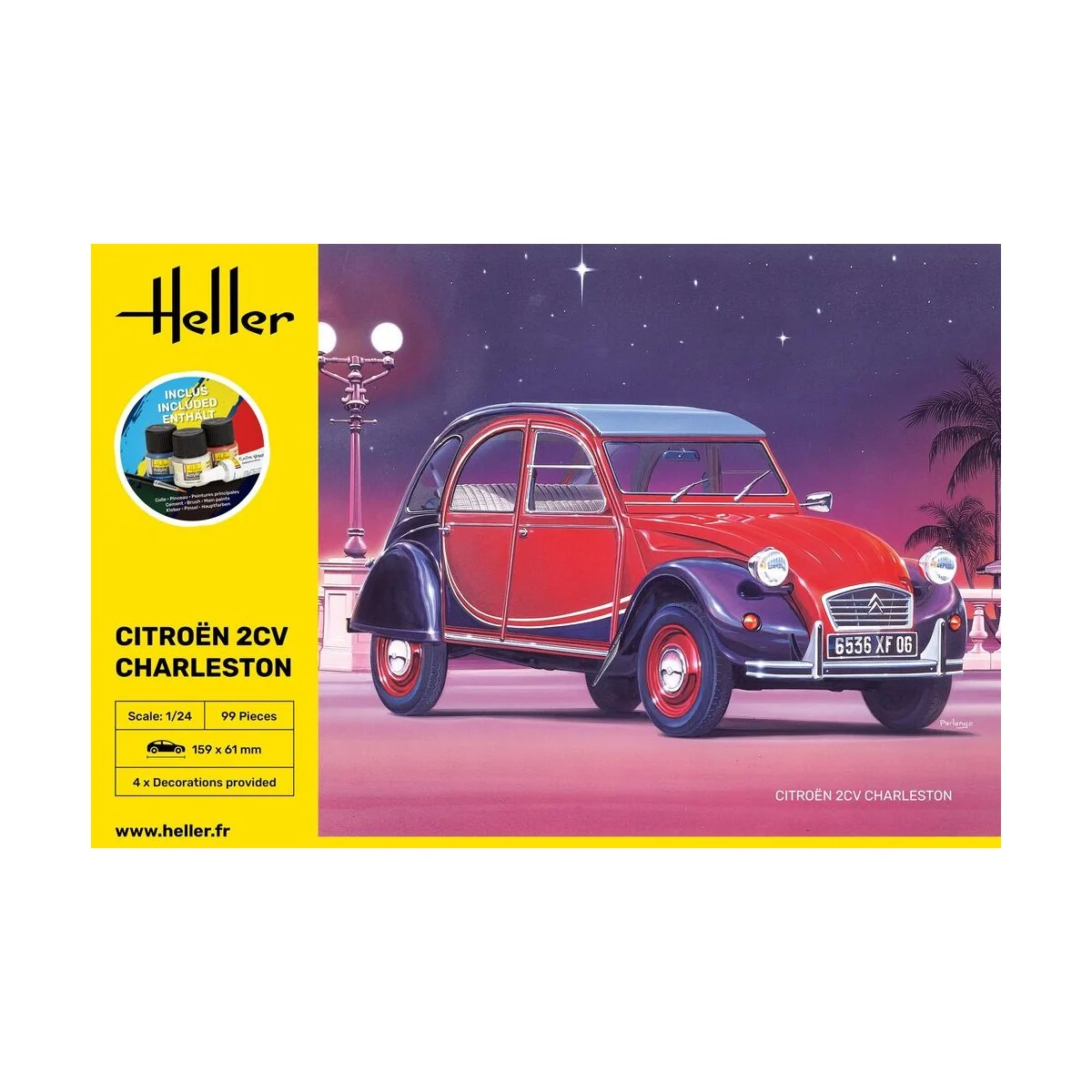 STARTER KIT Citroen 2CV Charleston, 1/24 - Heller 56766 STARTER KIT Citroen 2CV Charleston, 1/24 - Heller 56766