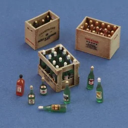 Champagne, cognac e wine bottles with crates, 1/35 - Royal Model RM801