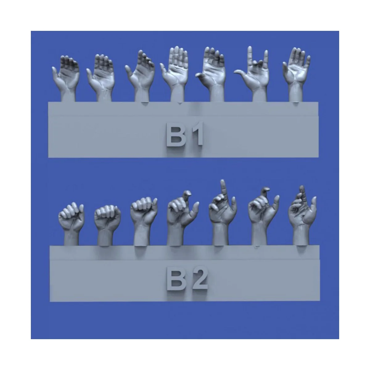 Assorted hands set No.2 - Royal Model RM840