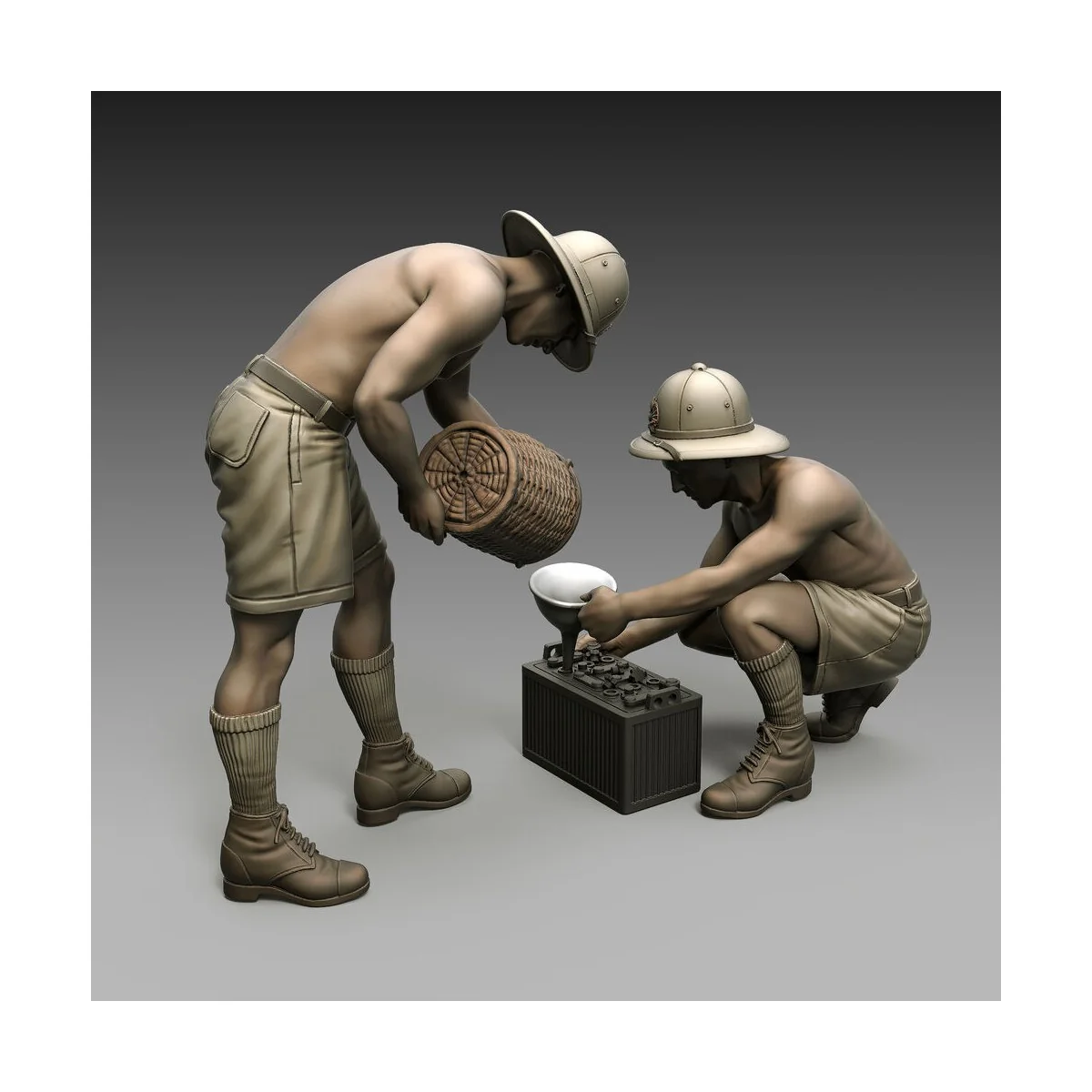 Italian soldiers battery maintenance - Royal Model RM851