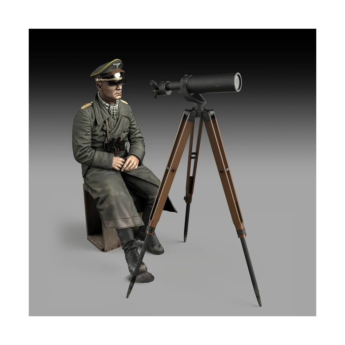 Erwin Rommel with tripod telescope (75mm) - Royal Model RM855