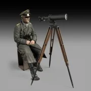Erwin Rommel with tripod telescope (75mm) - Royal Model RM855