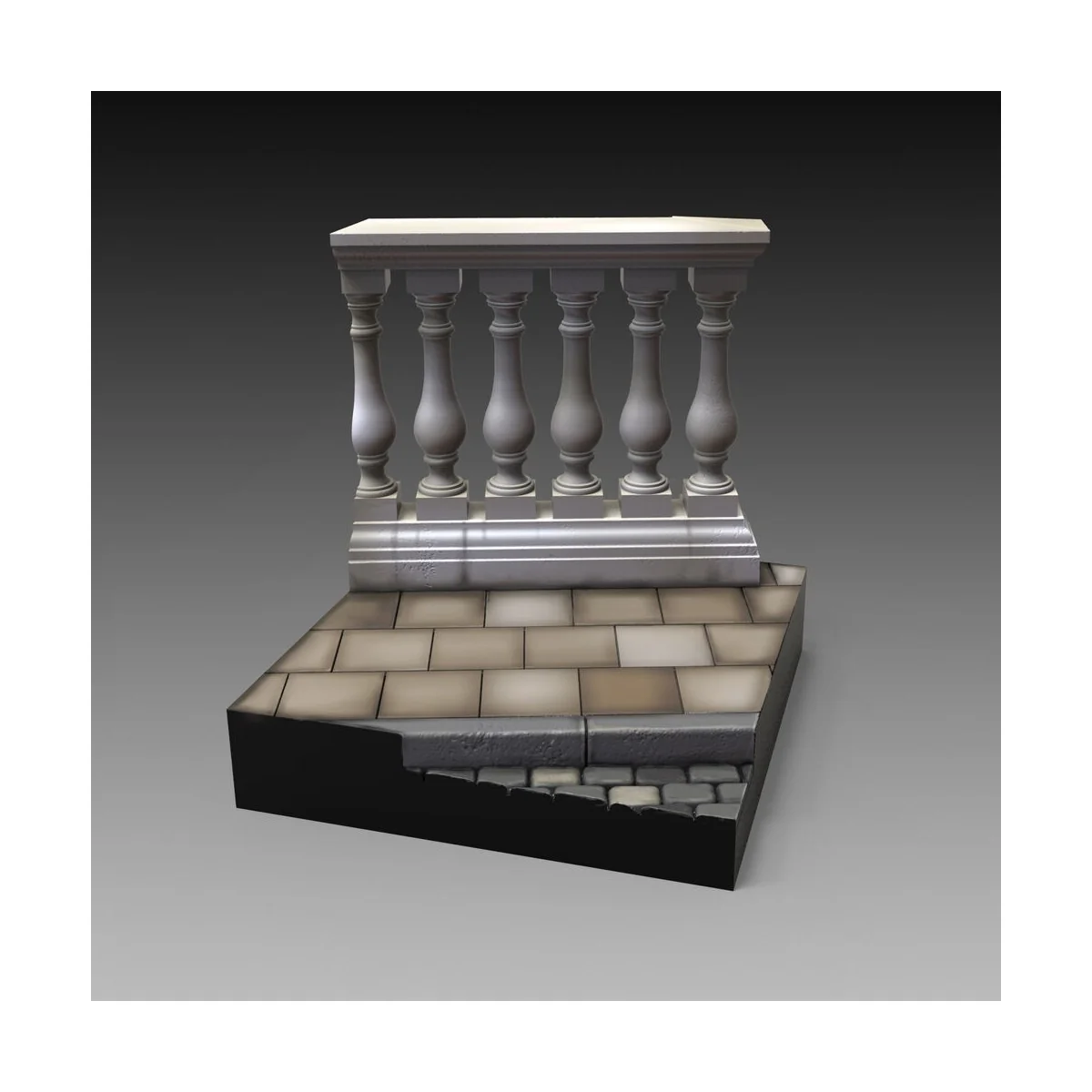 Base with columns 'cm 5x5' (75mm) - Royal Model RM882